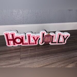 Ashland 'Holly Jolly' Holiday Sign - Red and Pink